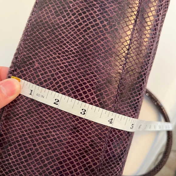 Michael Kors Purple Snake Skin Pattern Double Pocket Handbag - Picture 14 of 14